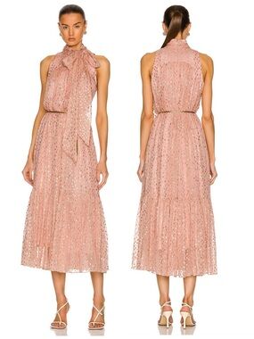 Zimmermann | NWT Sleeveless Tie Neck Dress in Blush 0 / US 4